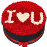 Великолепный букет из 301 розы, украшенный надписью «I love you»